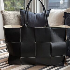 Elegant Black Woven Tote Bag